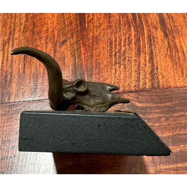 Texas Gun Collectors Steer Skull Bronze