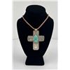 Image 1 : Navajo Hammered Concho Cross Necklace