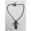 Image 2 : Navajo Hammered Concho Cross Necklace