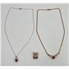 Image 4 : Sterling Silver Synthetic Ruby Jewelry Suite