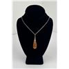 Image 1 : Sterling Silver Amber Tear Drop Necklace