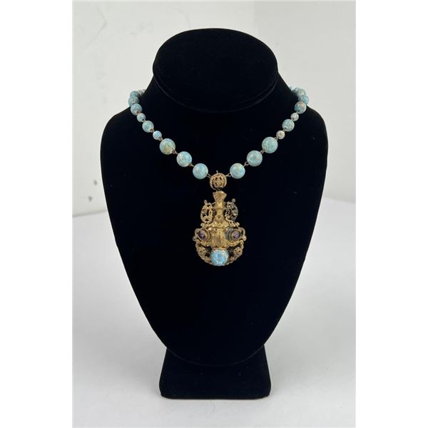 Victorian Porcelain and Amethyst Necklace