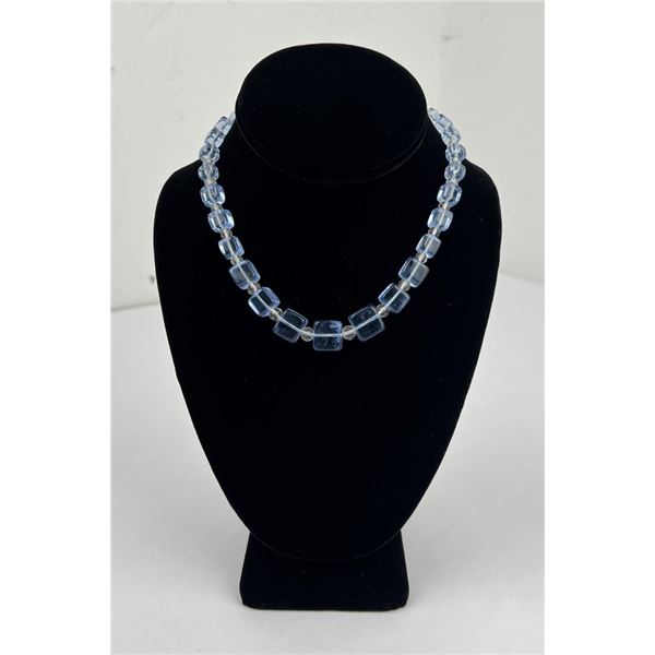 Art Deco Glass Ice Cube Bead Necklace