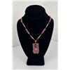 Image 1 : Mid Century Pink Stone Necklace
