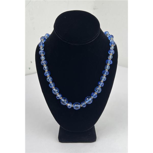 Art Deco Glass Faceted Bead Necklace
