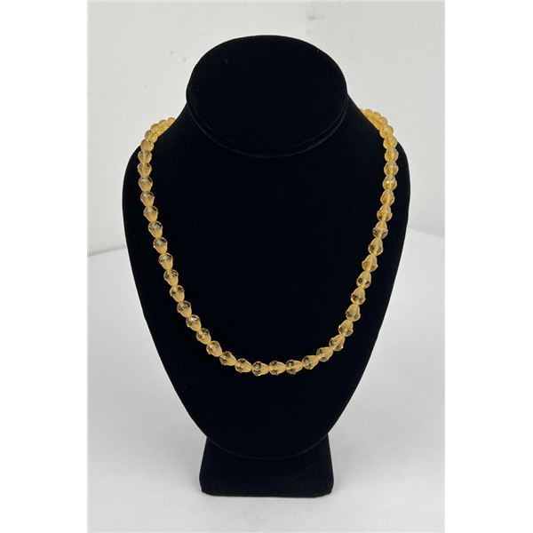 Art Deco Glass Faceted Bead Necklace