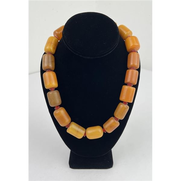 African Copal Amber Trade Bead Necklace