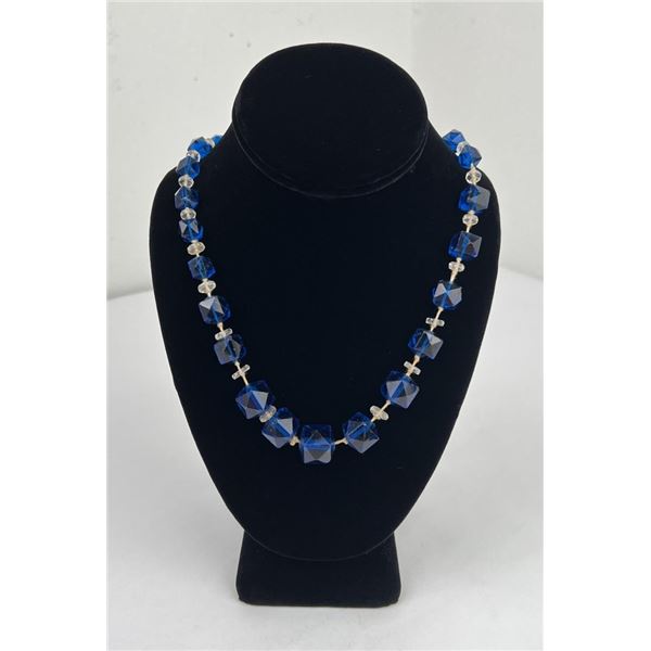 Art Deco Glass Faceted Bead Necklace