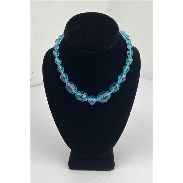 Art Deco Glass Faceted Bead Necklace