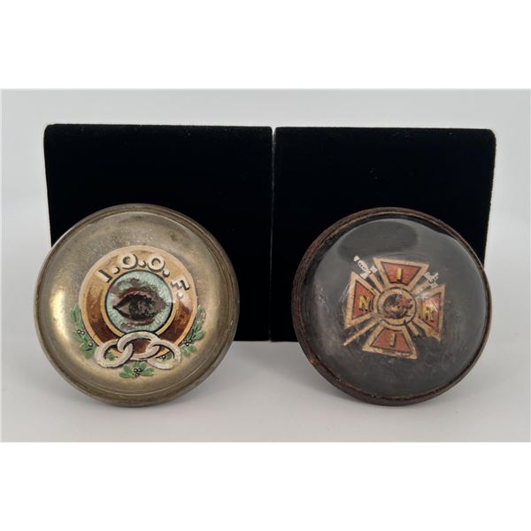 IOOF and Knights Templar Glass Rosettes