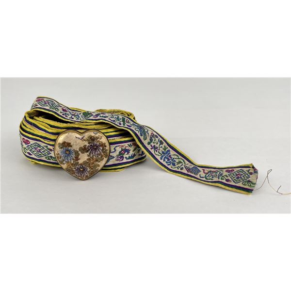 Victorian Porcelain and Silver Belt Buckle