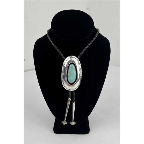 Eugene Martinez Paiute Indian Turquoise Bolo Tie