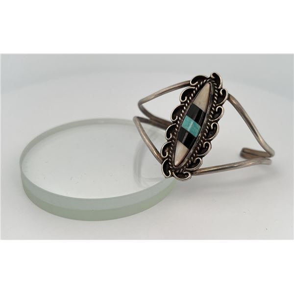 Zuni Sterling Silver Inlaid Bracelet
