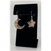 Moon and Star Sterling Silver Earrings