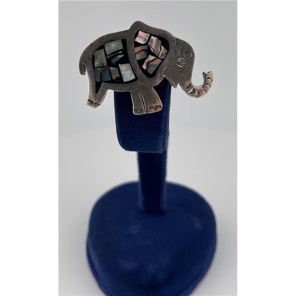 Taxco Mexico Elephant Sterling Silver Brooch