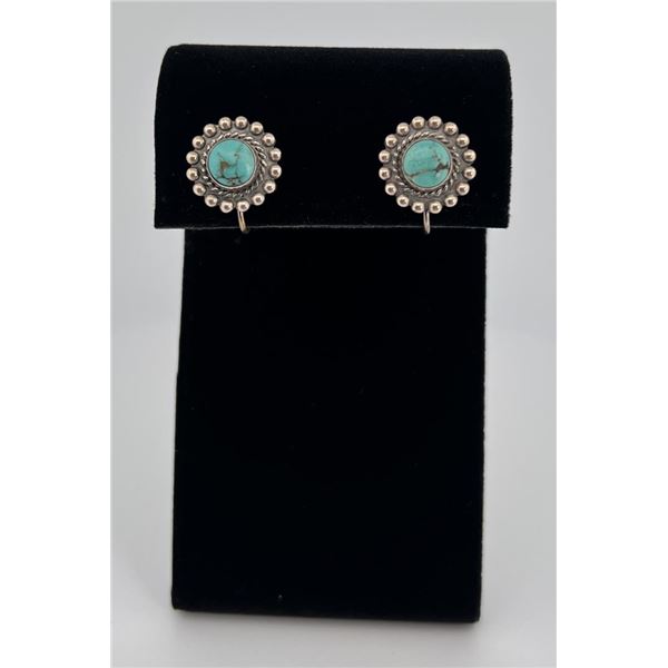 Navajo Turquoise Sterling Silver Earrings