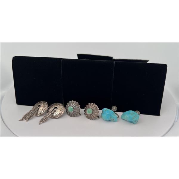 Navajo Sterling Silver Turquoise Earrings