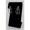 Image 1 : Zuni Turquoise Sterling Silver Earrings