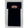 Image 1 : 14k Gold Ruby Heart Earrings