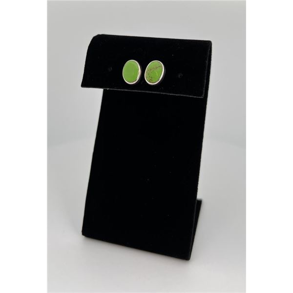 Green Turquoise Sterling Silver Earrings