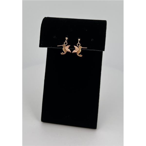 14k Gold Hummingbird Earrings