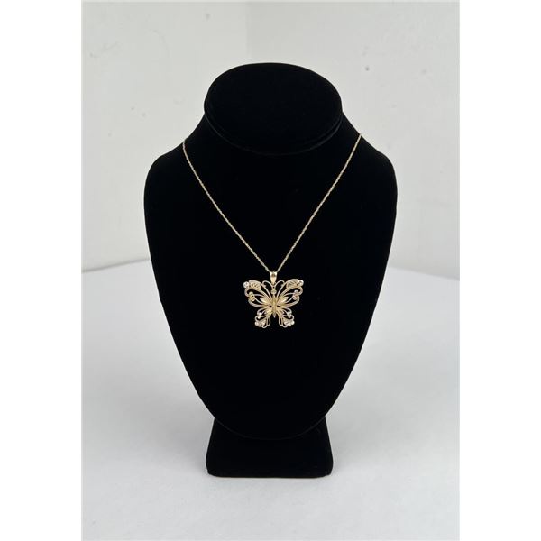 14k Gold Butterfly Necklace