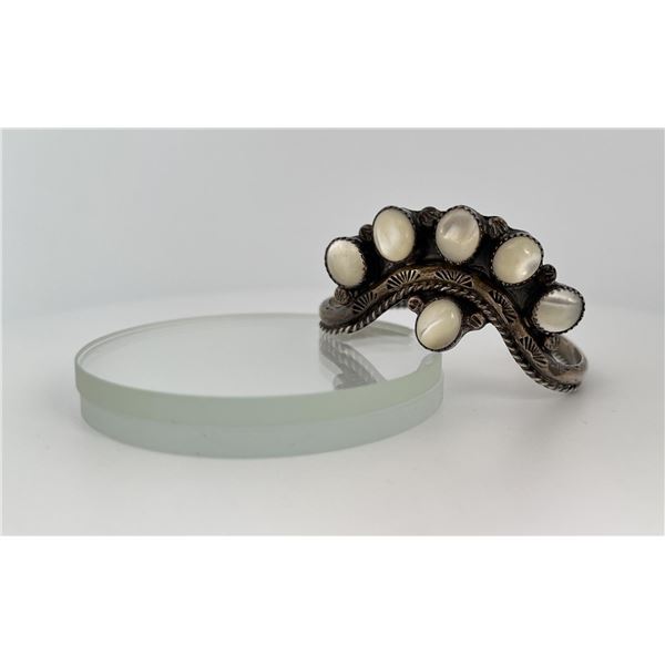 Navajo Sterling Silver Mother of Pearl Bracelet