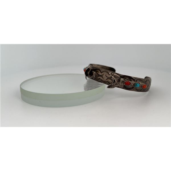 Navajo Sterling Turquoise Watch Coin Bracelet
