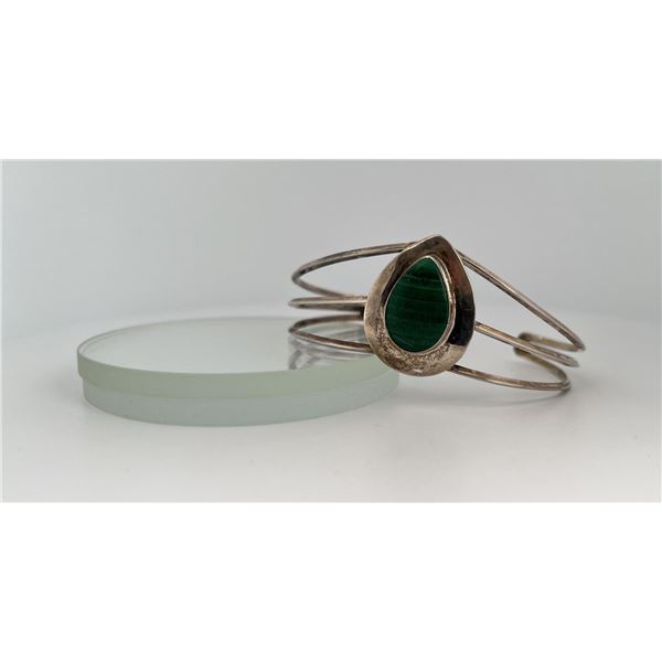 Navajo Sterling Silver Malachite Bracelet