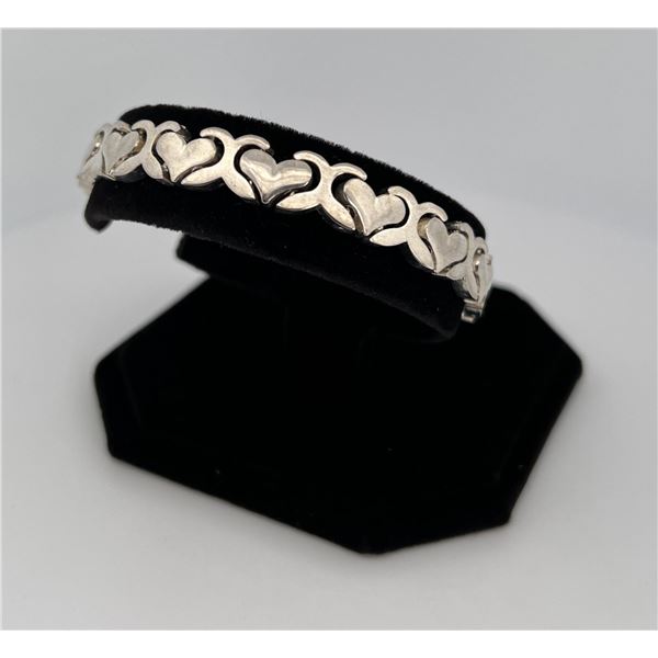 Sterling Silver Heart Link Bracelet