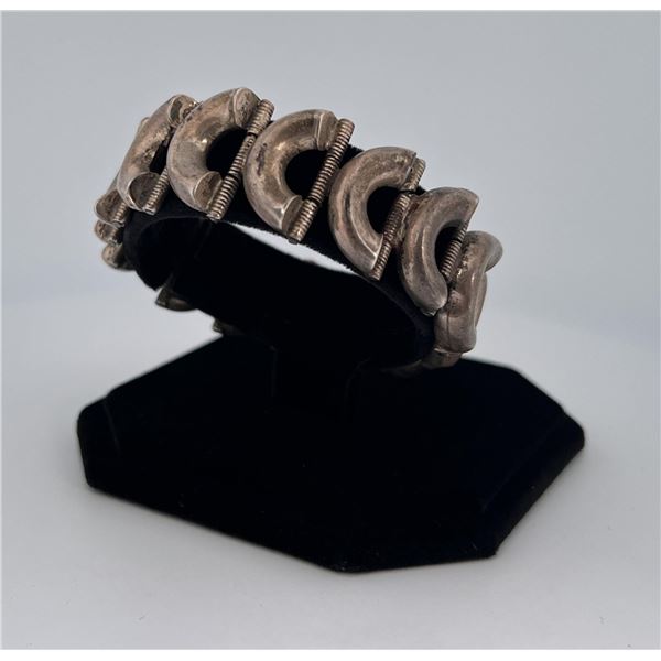 Heavy Taxco Mexico Sterling Silver Bracelet