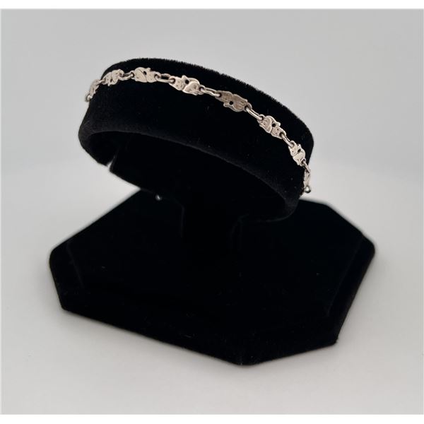 Sterling Silver Cat Link Bracelet