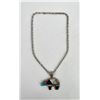 Image 2 : Zuni Sterling Silver Inlay Bear Necklace