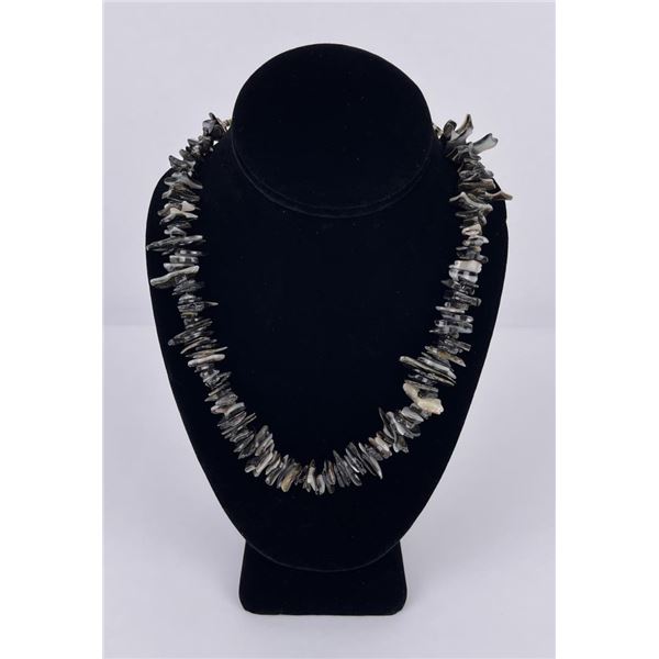 Southwest Black Mother of Pearl Heishi Necklace
