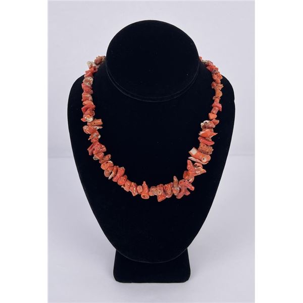 Navajo Red Branch Coral Necklace