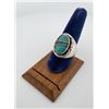 Image 1 : Zuni Sterling Silver Turquoise Inlaid Ring
