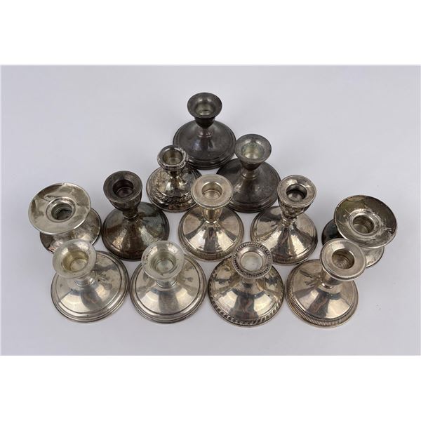 Lot of Weighted Sterling Silver Candlesticks