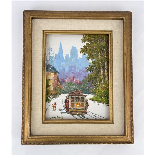 San Francisco California Cable Car Oil Painting