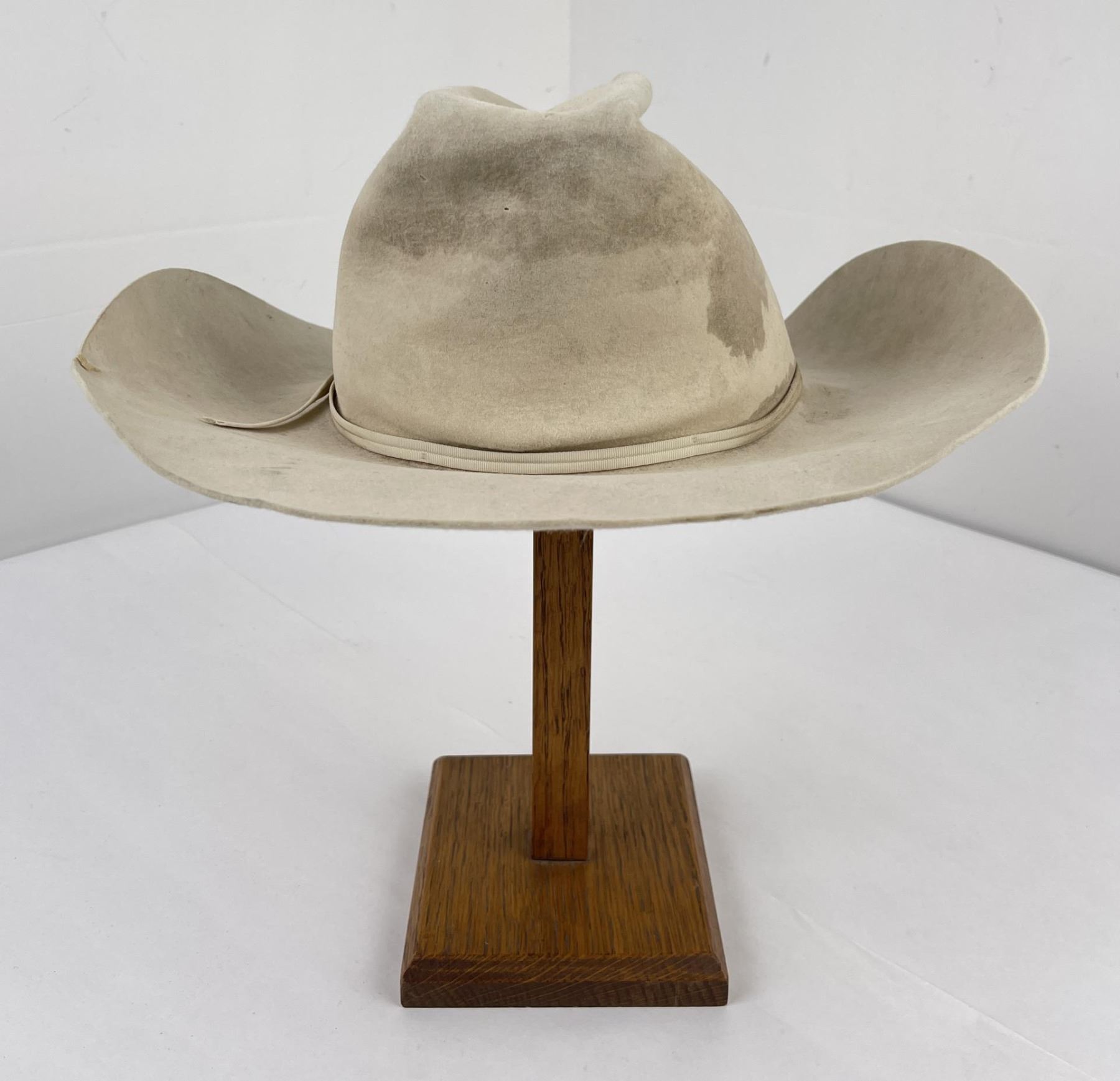 Chapeau Cowboy Resistol 5X Castor/laine, Gris Clair, Taille 7 – Vintage Avec Plume !
