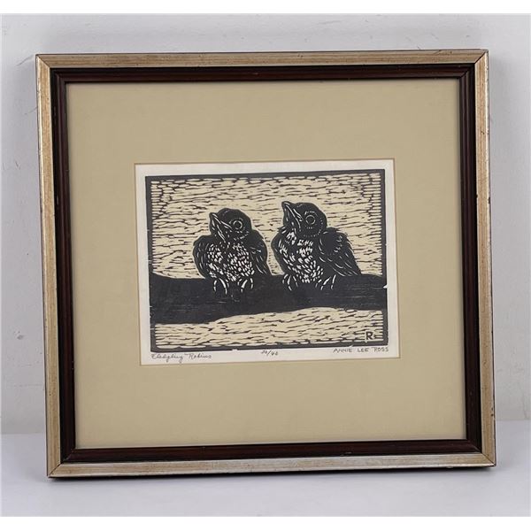 Annie Lee Ross Robins Woodblock Print