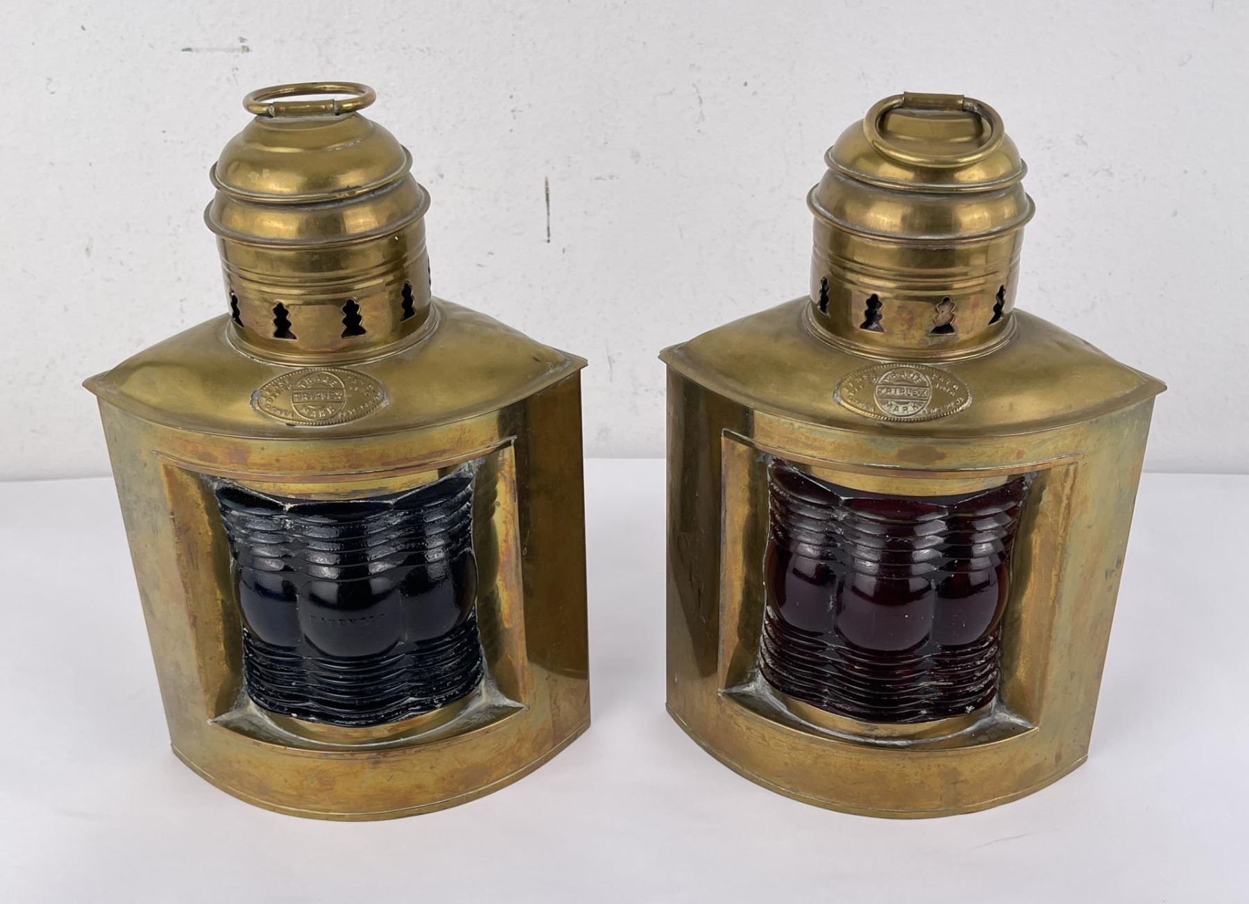 Antique Triplex Maritime Nautical Lanterns