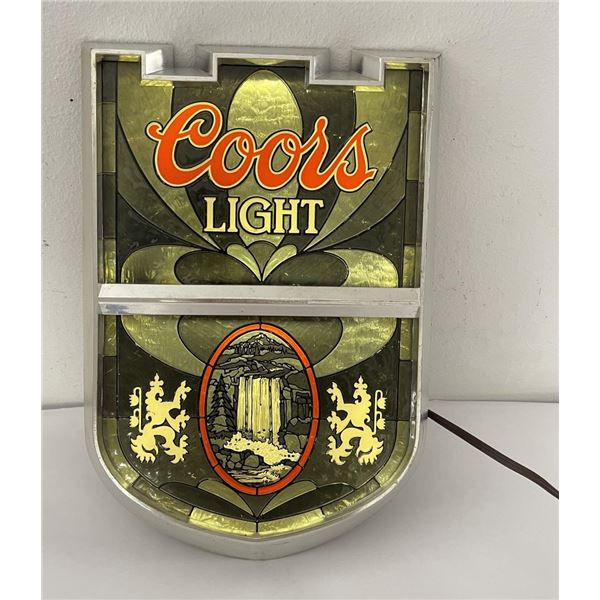 Coors Light Lighted Bar Light Stained Glass