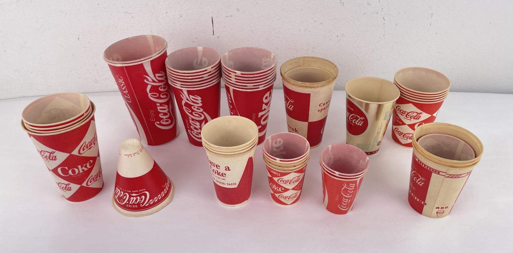 Collection of Paper Coca Cola Cups