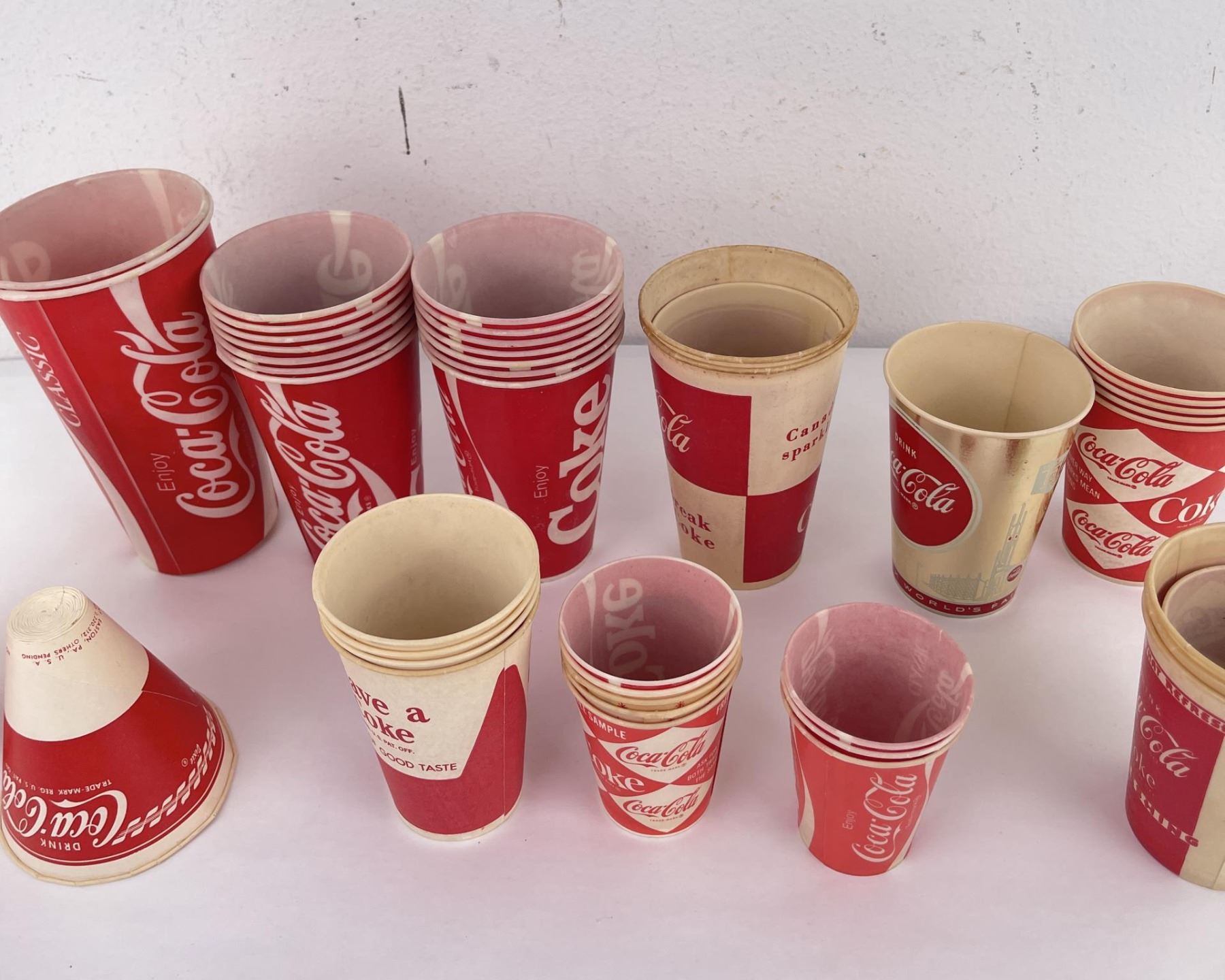 Collection of Paper Coca Cola Cups