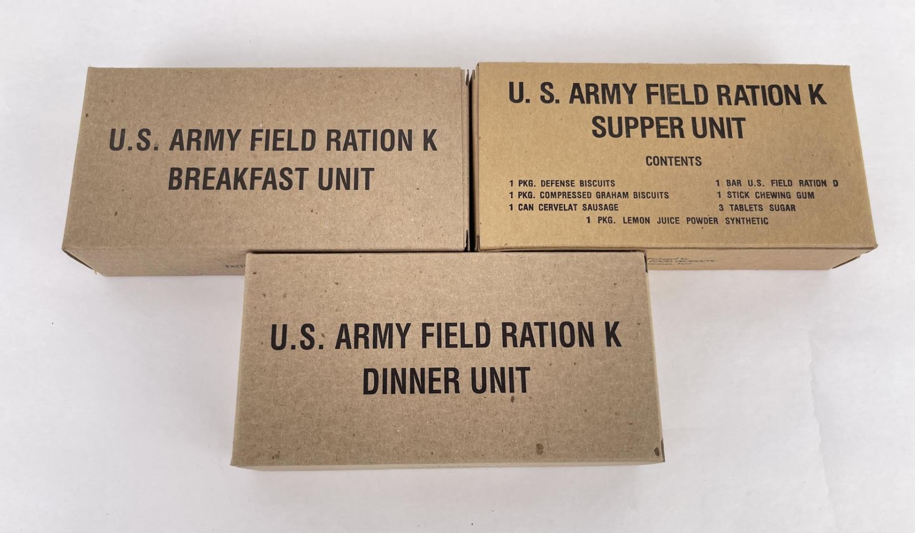 WW2 Reproduction Brown K Ration Boxes