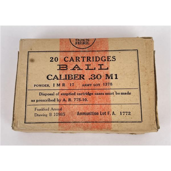 .30 M1 Ball Rifle Cartridges Frankford Arsenal