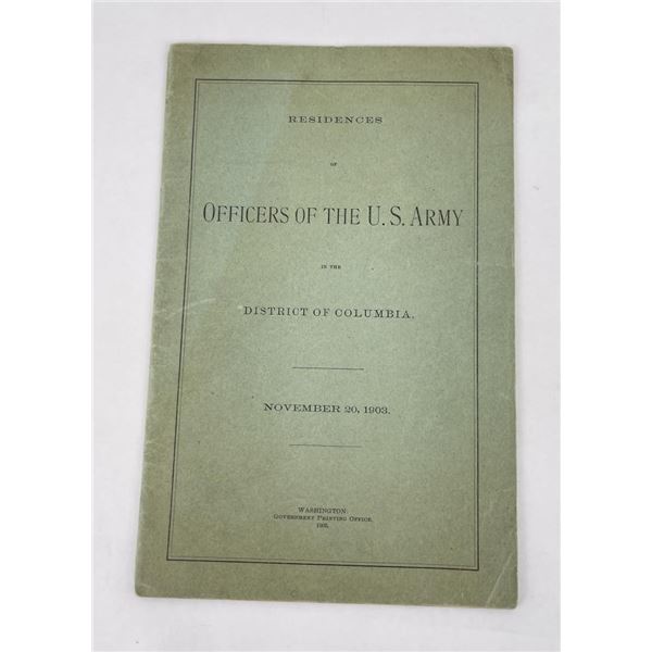 Residences of Officers of the US Army