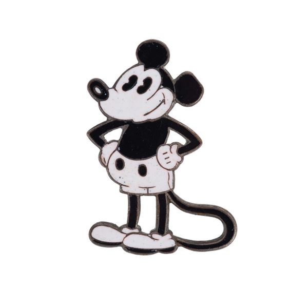 Mickey Mouse Brass Enamel Pin.