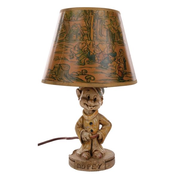 A 1938 Chalkware Dopey Lamp.