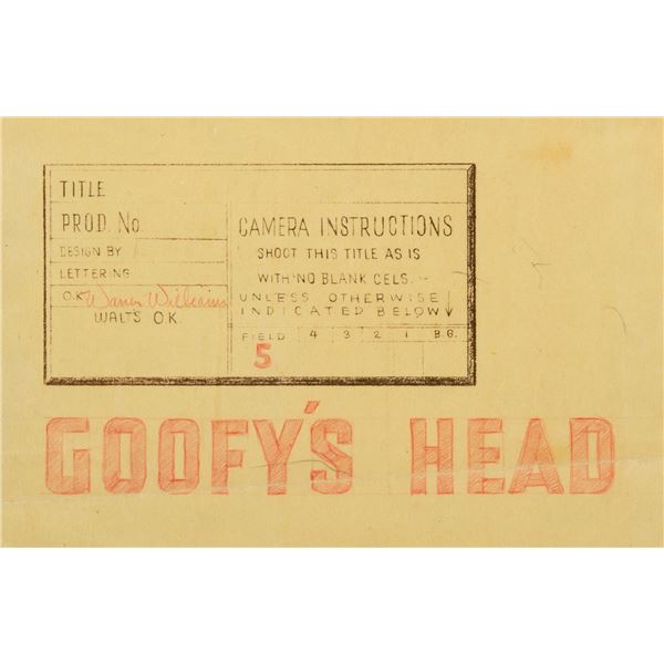 "Goofy's Head" Title Cover.